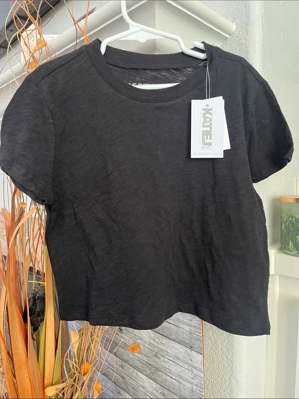 Katie J NYC Black Short-Sleeve Crewneck Tee